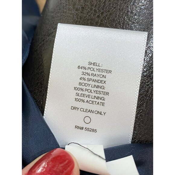 NWT Wool Express Womens Houndstooth Mid-Length Coat With Button Closure - Picture 5 of 10